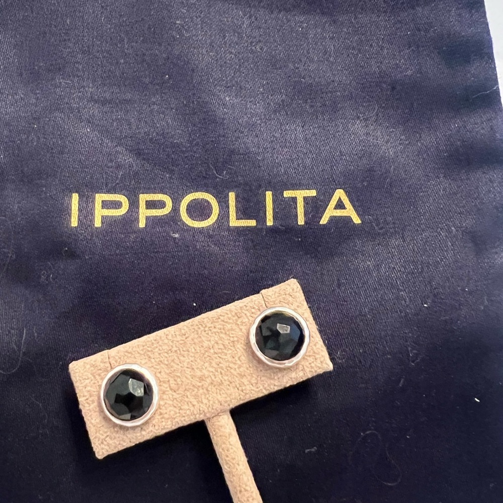 Ippolita Black Circular Stud Earrings